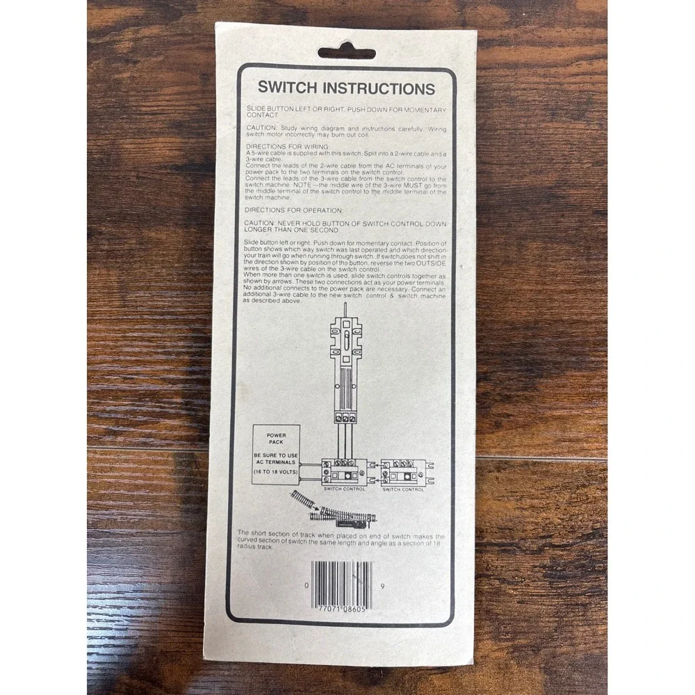 Life-Like HO Scale‎ Electric Remote Control Left Hand Switch No 8605 New Sealed